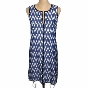 J.crew zig zag ikat print sleeveless shift dress SZ 2